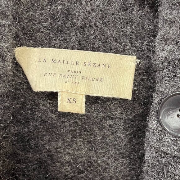 EUC Sézane Polly Wool Mohair Button Detail Sweater Dress Charcoal Grey XS - Picture 6 of 8